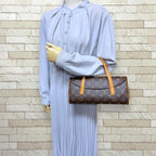 Louis Vuitton Sonatine Monogram Handbag Canvas Brown Vintage — view 2