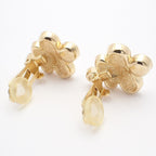 Dior Earrings Gold Color Rhinestone Pawn — view 2
