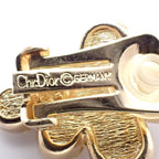 Dior Earrings Gold Color Rhinestone Pawn — view 4