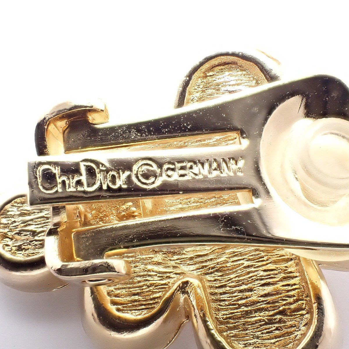 Dior Earrings Gold Color Rhinestone Pawn — view 4