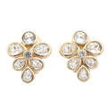 Dior Earrings Gold Color Rhinestone Pawn