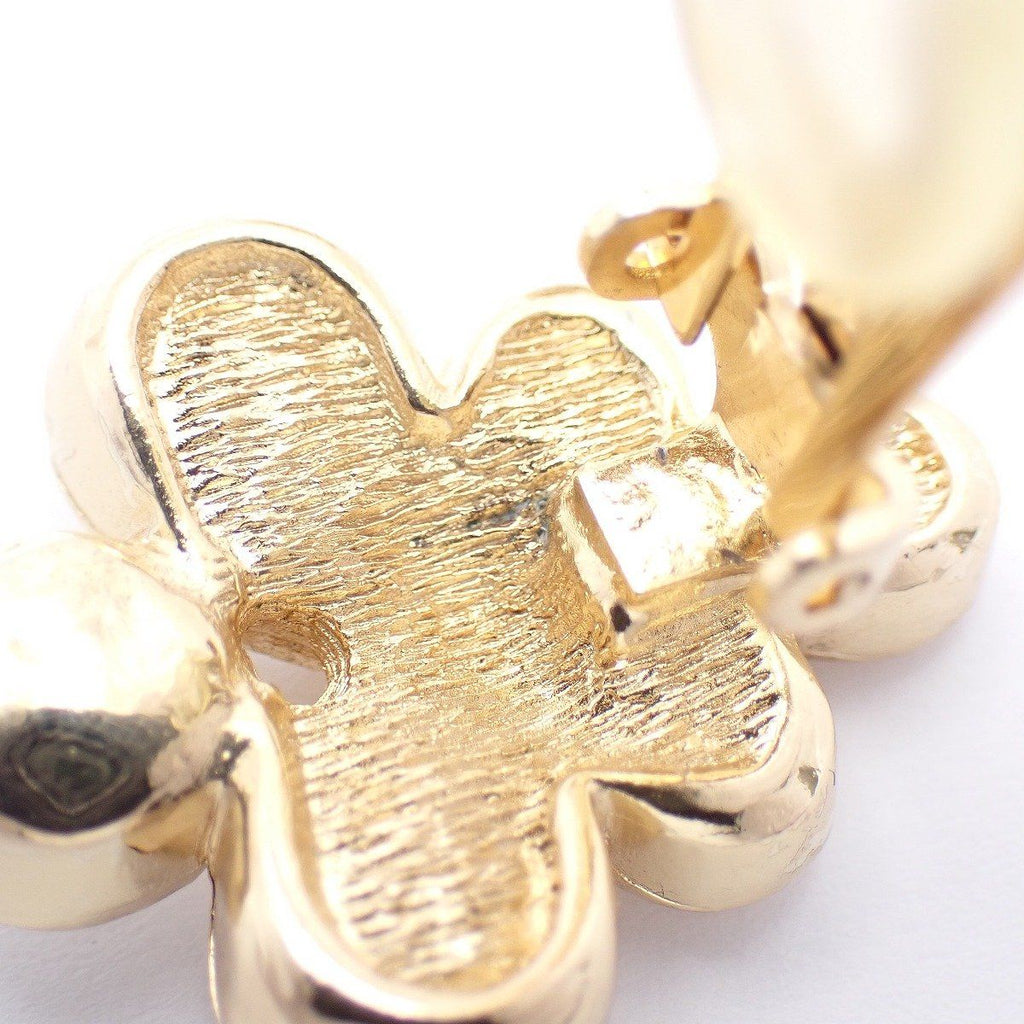 Dior Earrings Gold Color Rhinestone Pawn — view 5