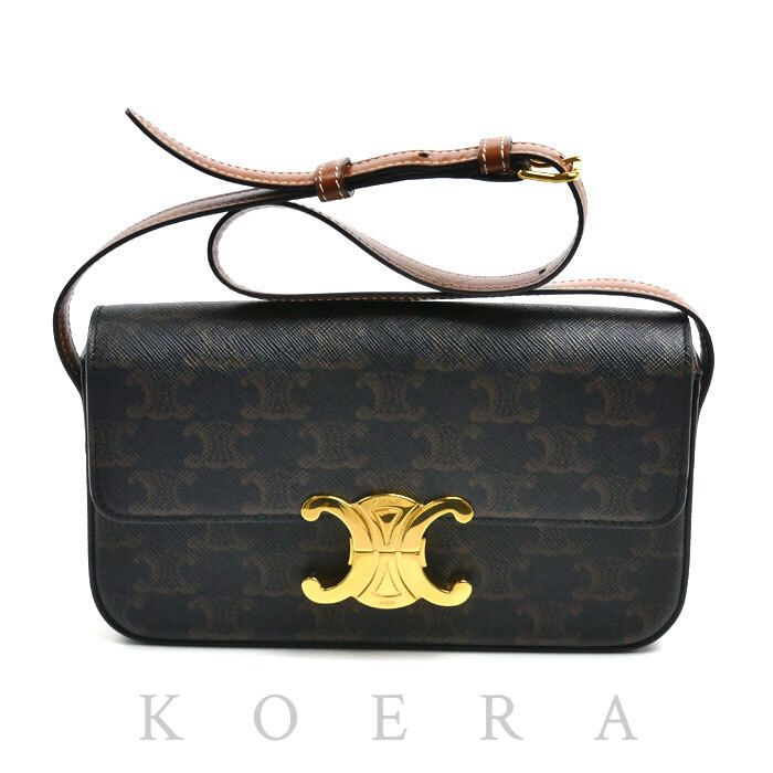 Celine Triomphe Claude Shoulder Bag Brown Vintage