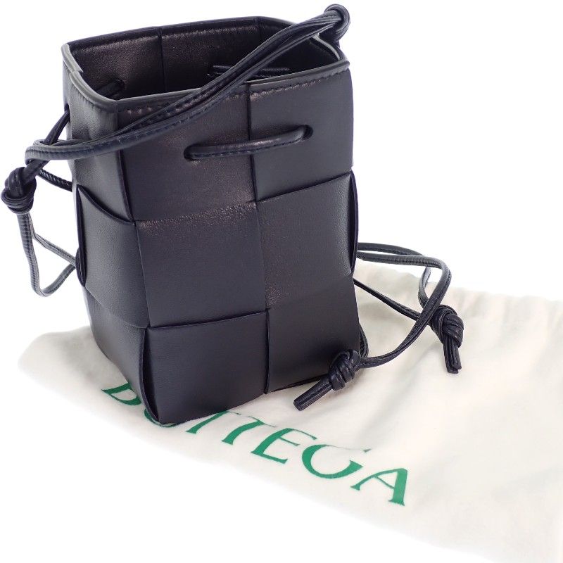 Bottega Veneta Cassette Mini Crossbody Bucket Shoulder Bag Lambskin Intrecht