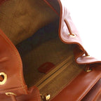 Gucci Vintage Bamboo Backpack Leather Brown 003 TK — view 5