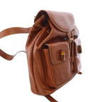 Gucci Vintage Bamboo Backpack Leather Brown 003 TK — view 3