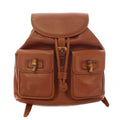 Gucci Vintage Bamboo Backpack Leather Brown 003 TK