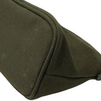 Prada Wristlet Pouch Triangle Logo Makeup Container Canvas Khaki Gold Lightweigh — view 3