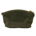 Prada Wristlet Pouch Triangle Logo Makeup Container Canvas Khaki Gold Lightweigh — view 2