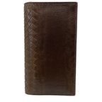 Bottega Veneta Wallet Bifold Intrecciato Karung Leather Brown Compact Capacity