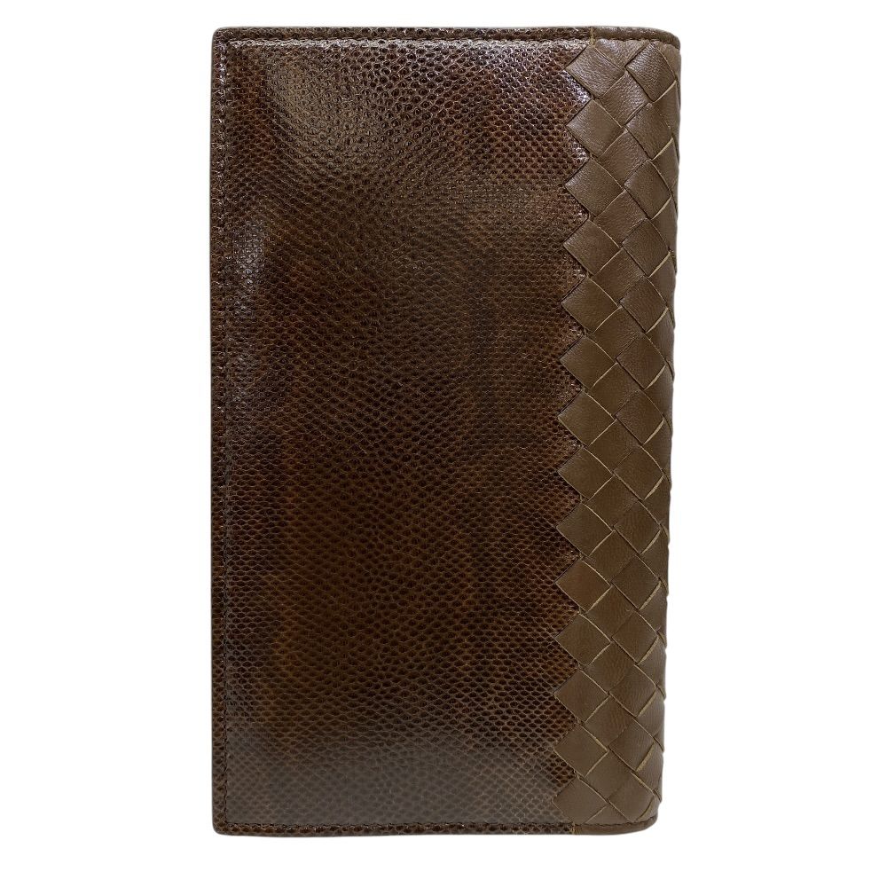 Bottega Veneta Wallet Bifold Intrecciato Karung Leather Brown Compact Capacity — view 2