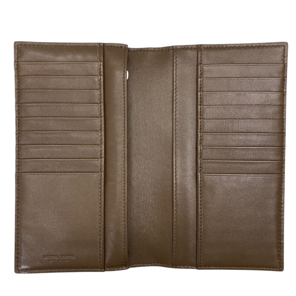 Bottega Veneta Wallet Bifold Intrecciato Karung Leather Brown Compact Capacity — view 5