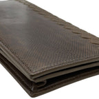 Bottega Veneta Wallet Bifold Intrecciato Karung Leather Brown Compact Capacity — view 4