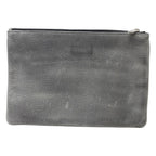 Dior Pouch Clutch Leather Gray Lightweight Capacity Crossbody — view 2
