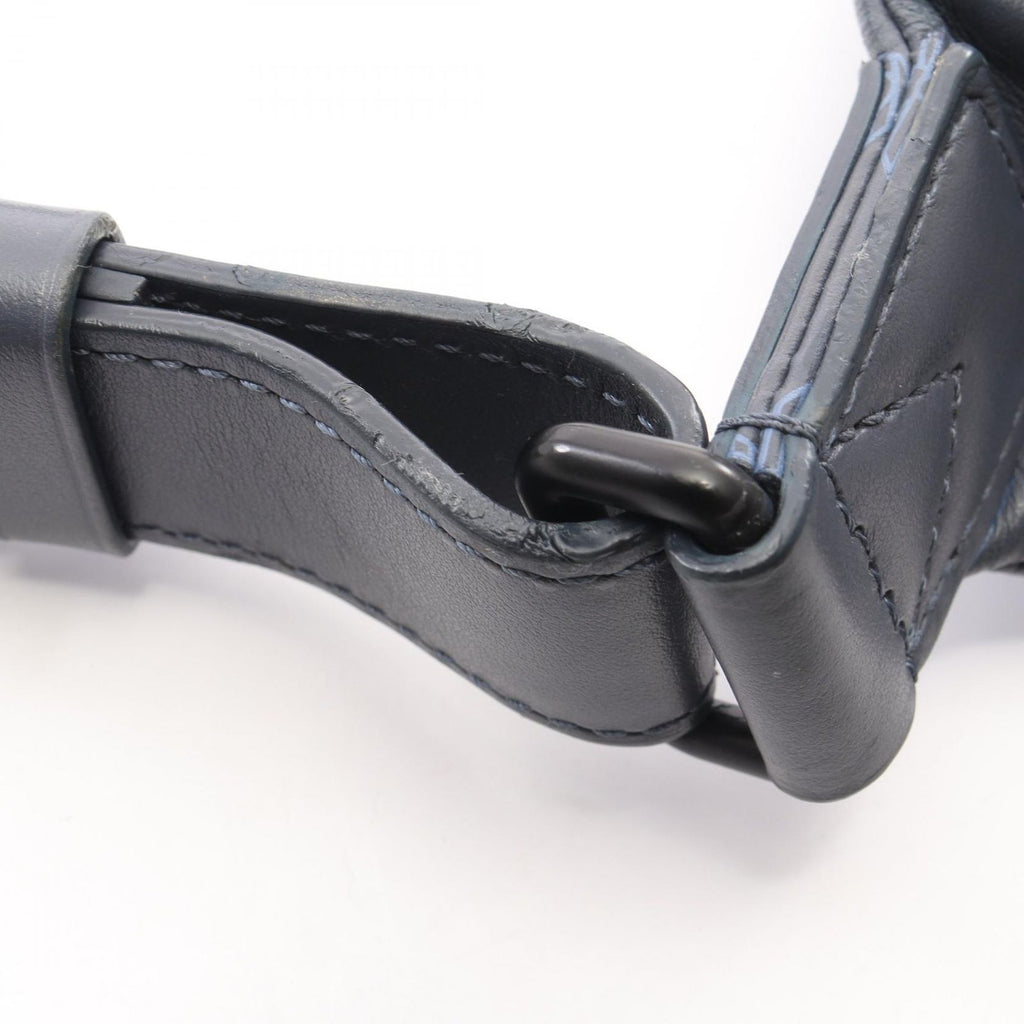 Louis Vuitton Waist Bag Discovery PM Monogram Shadow Navy Blue Leather — view 6