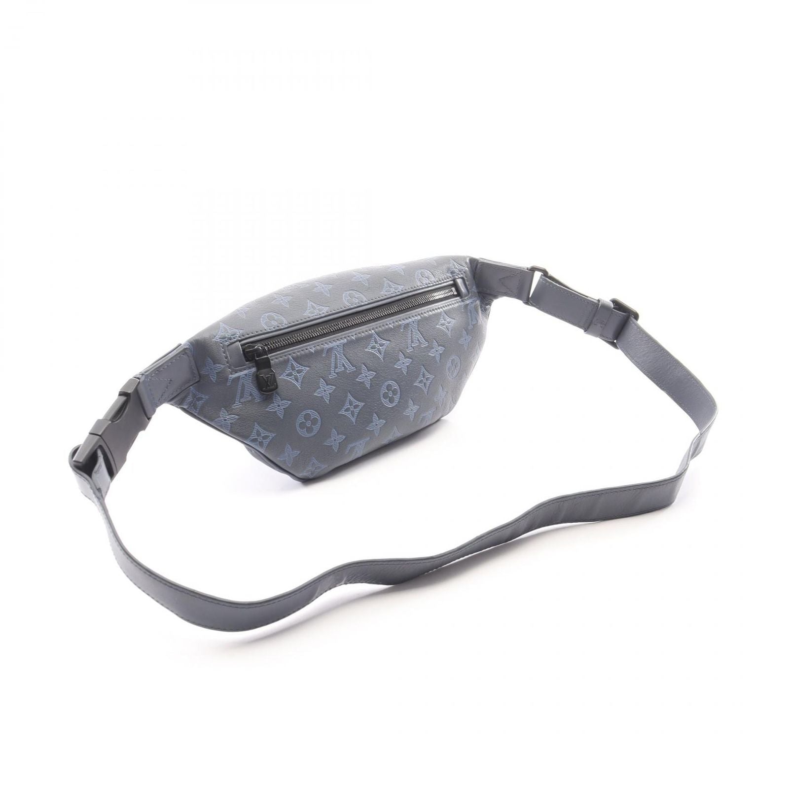 Louis Vuitton Waist Bag Discovery PM Monogram Shadow Navy Blue Leather — view 2