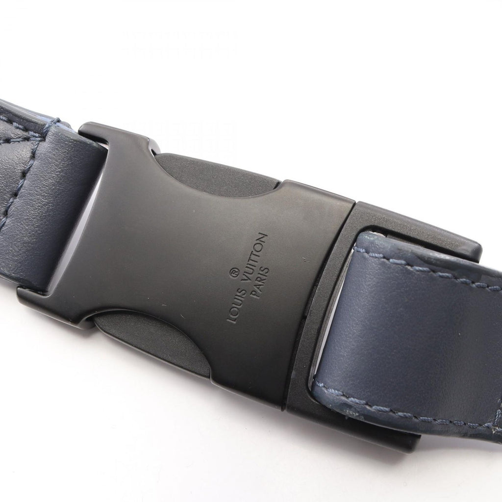 Louis Vuitton Waist Bag Discovery PM Monogram Shadow Navy Blue Leather — view 8