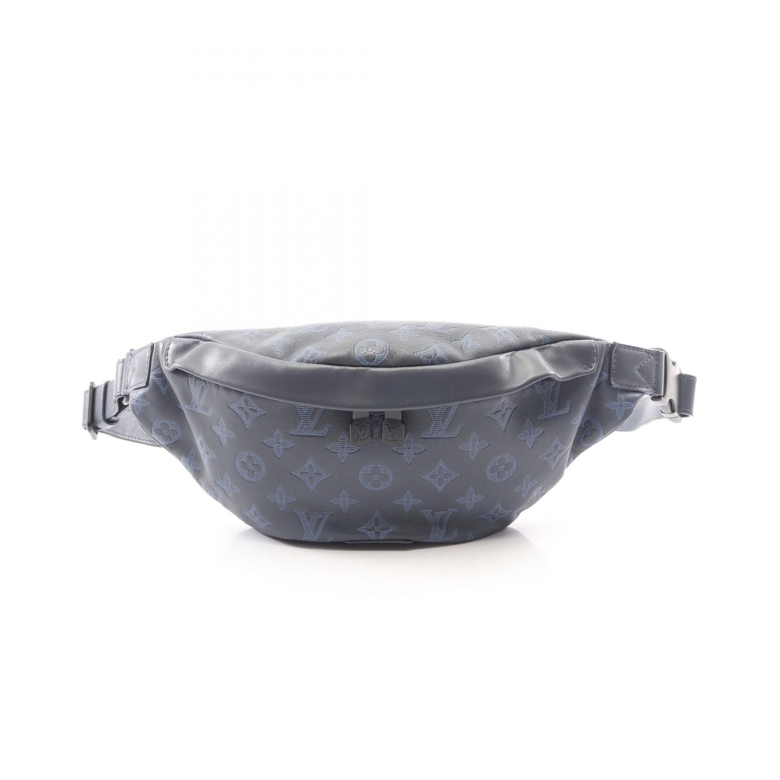 Louis Vuitton Waist Bag Discovery PM Monogram Shadow Navy Blue Leather