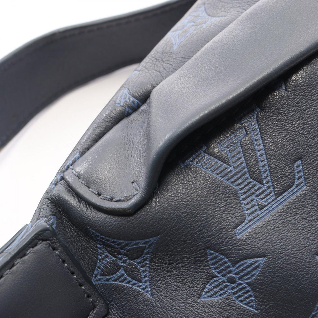 Louis Vuitton Waist Bag Discovery PM Monogram Shadow Navy Blue Leather — view 5