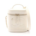 Chanel Handbag CC Logo 2-Way AS White Lambskin CC Vanity Chain Shoulder