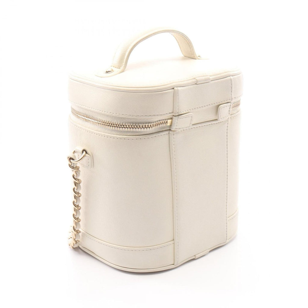 Chanel Handbag CC Logo 2-Way AS White Lambskin CC Vanity Chain Shoulder — view 2