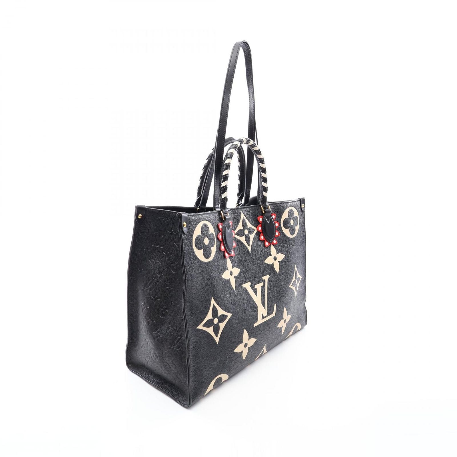 Louis Vuitton Tote Bag On The Go GM Monogram Empreinte LV Crafty 2-Way Black Beige — view 2