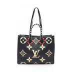 Louis Vuitton Tote Bag On The Go GM Monogram Empreinte LV Crafty 2-Way Black Beige