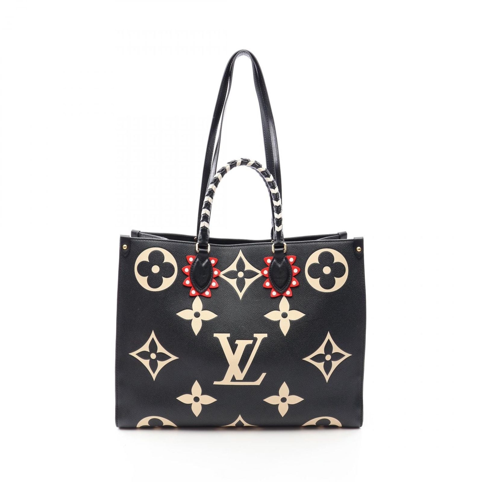 Louis Vuitton Tote Bag On The Go GM Monogram Empreinte LV Crafty 2-Way Black Beige