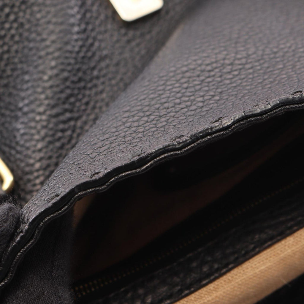 Fendi Linda Bageria Sell Black Leather Selleria Bag — view 5