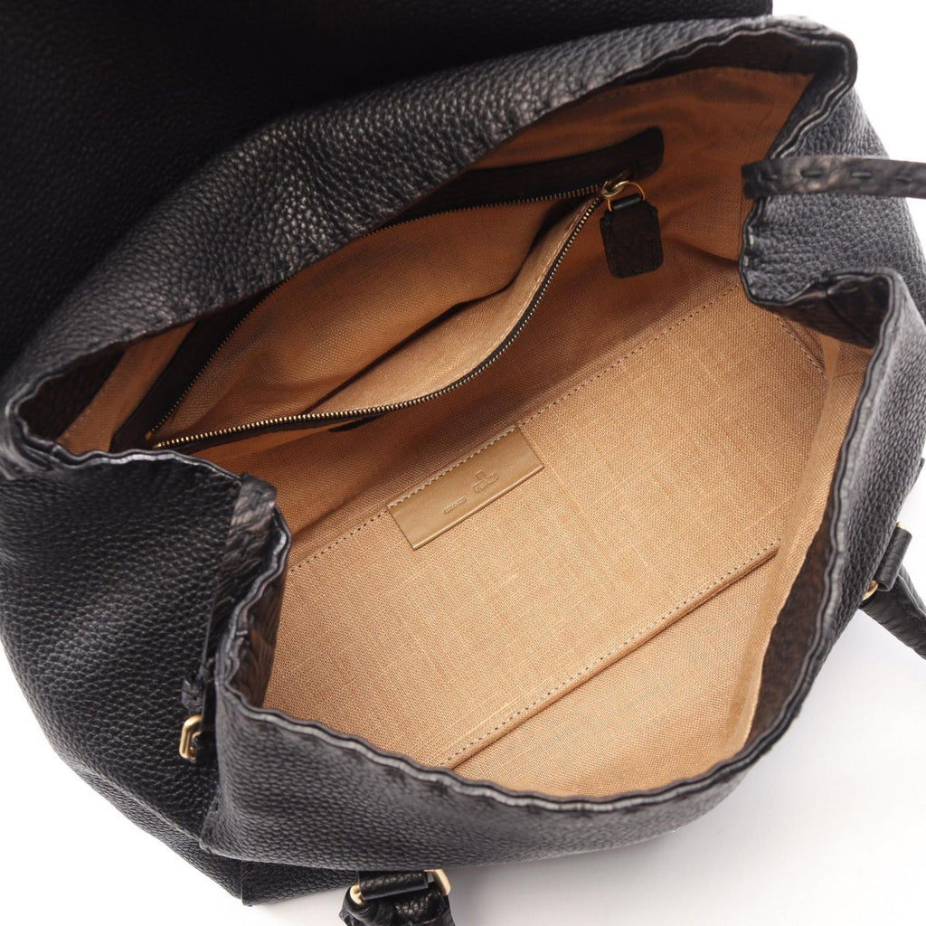 Fendi Linda Bageria Sell Black Leather Selleria Bag — view 3