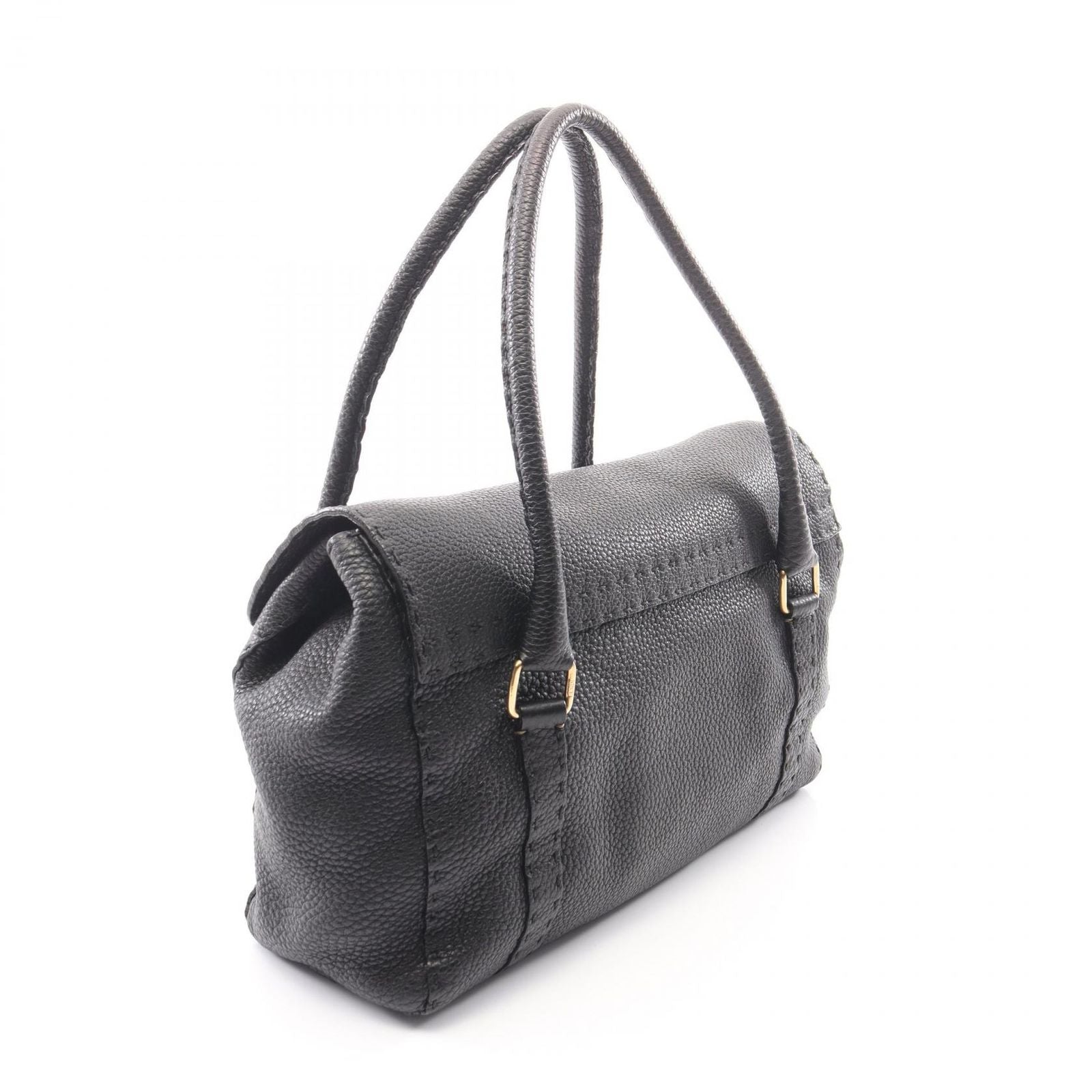 Fendi Linda Bageria Sell Black Leather Selleria Bag — view 2