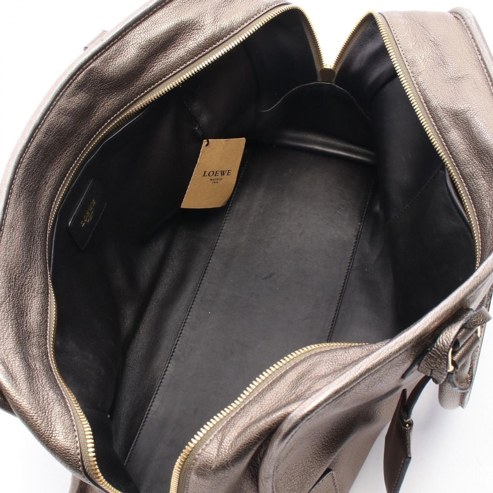 Loewe Amazona 36 Metallic Blanc Leather Handbag — view 3