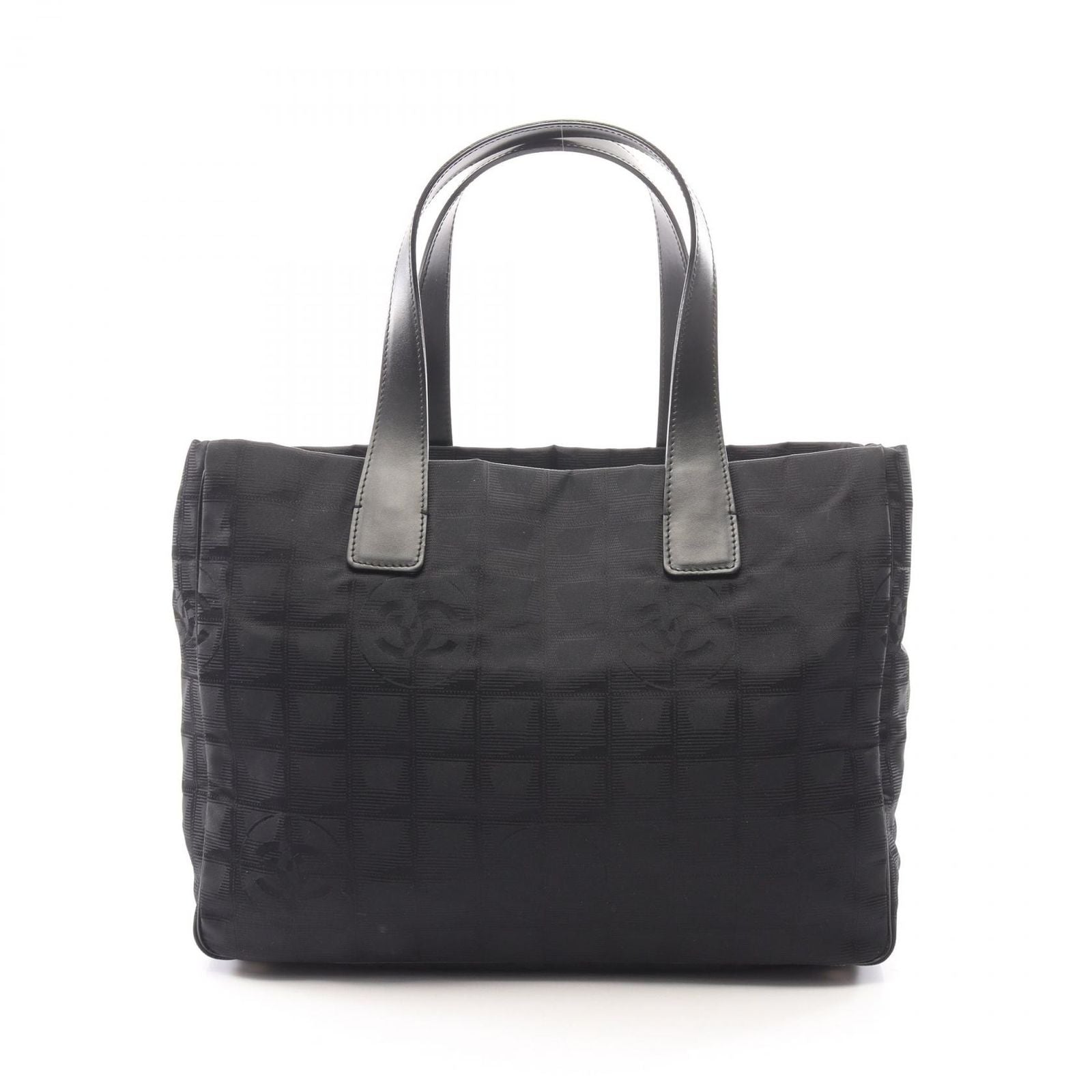 Chanel Tote Bag New Travel Line MM Black Leather New MM