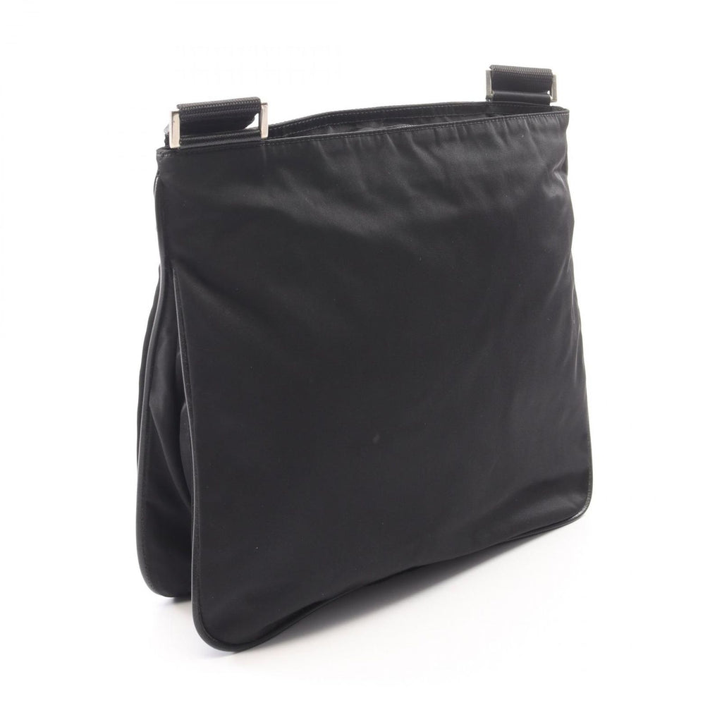 Prada Shoulder Bag Tessuto Saffiano Black Nylon Leather Triangle Logo — view 2