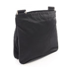 Prada Shoulder Bag Tessuto Saffiano Black Nylon Leather Triangle Logo — view 2