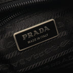 Prada Shoulder Bag Tessuto Saffiano Black Nylon Leather Triangle Logo — view 4