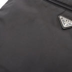 Prada Shoulder Bag Tessuto Saffiano Black Nylon Leather Triangle Logo — view 8