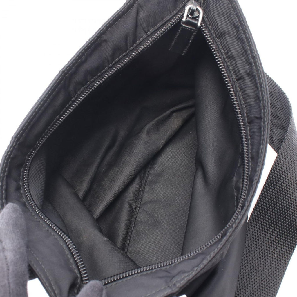Prada Shoulder Bag Black Nylon Leather Triangle Logo — view 3