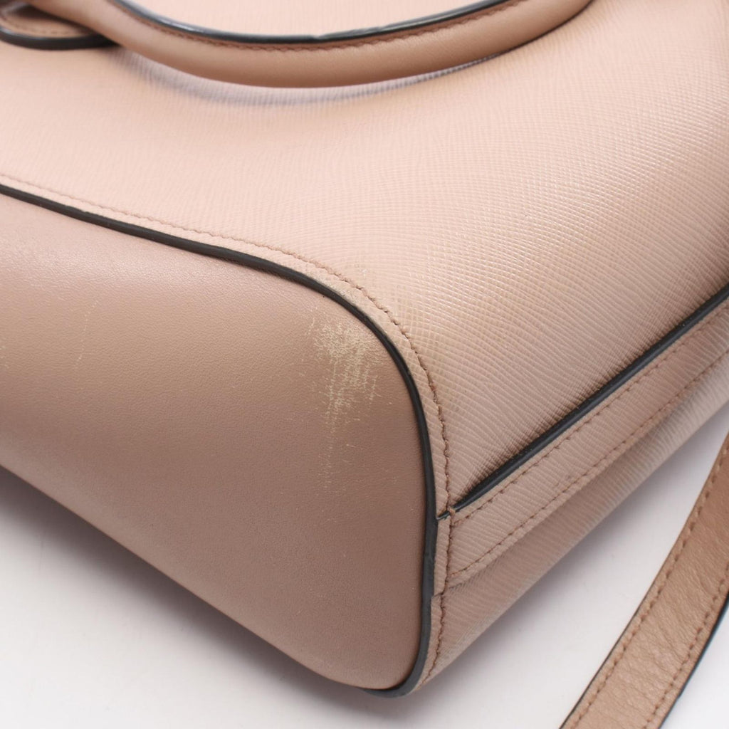 Prada 2-Way Pink Beige Leather Shoulder Handbag — view 8