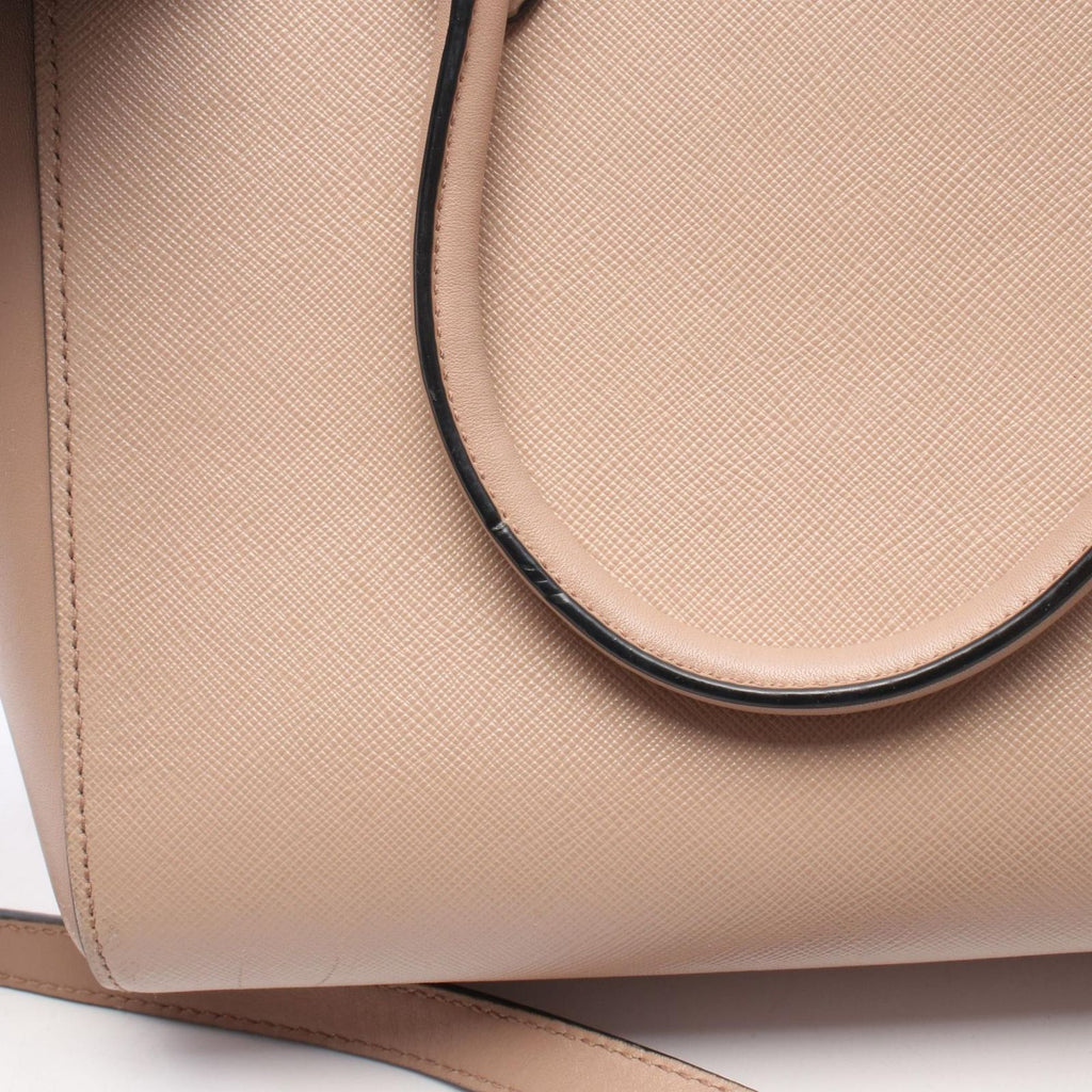 Prada 2-Way Pink Beige Leather Shoulder Handbag — view 7