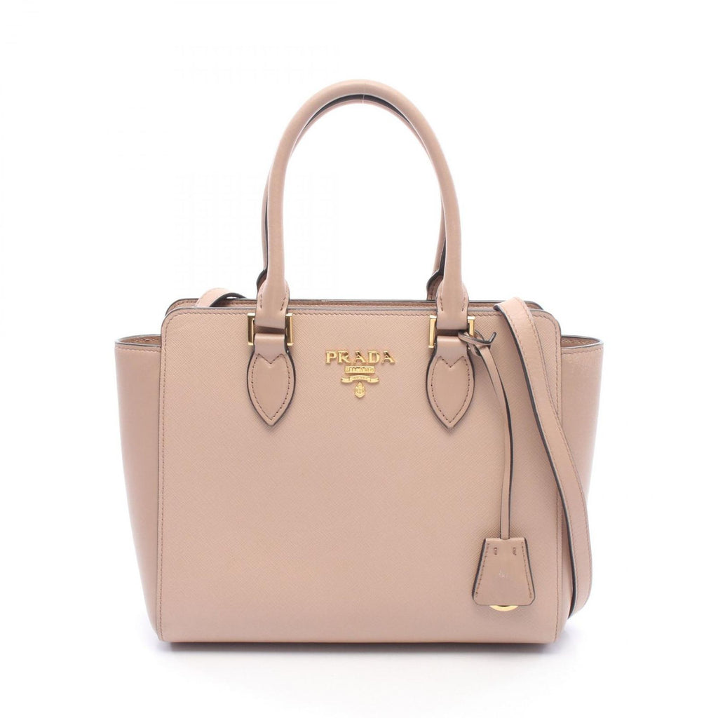 Prada 2-Way Pink Beige Leather Shoulder Handbag