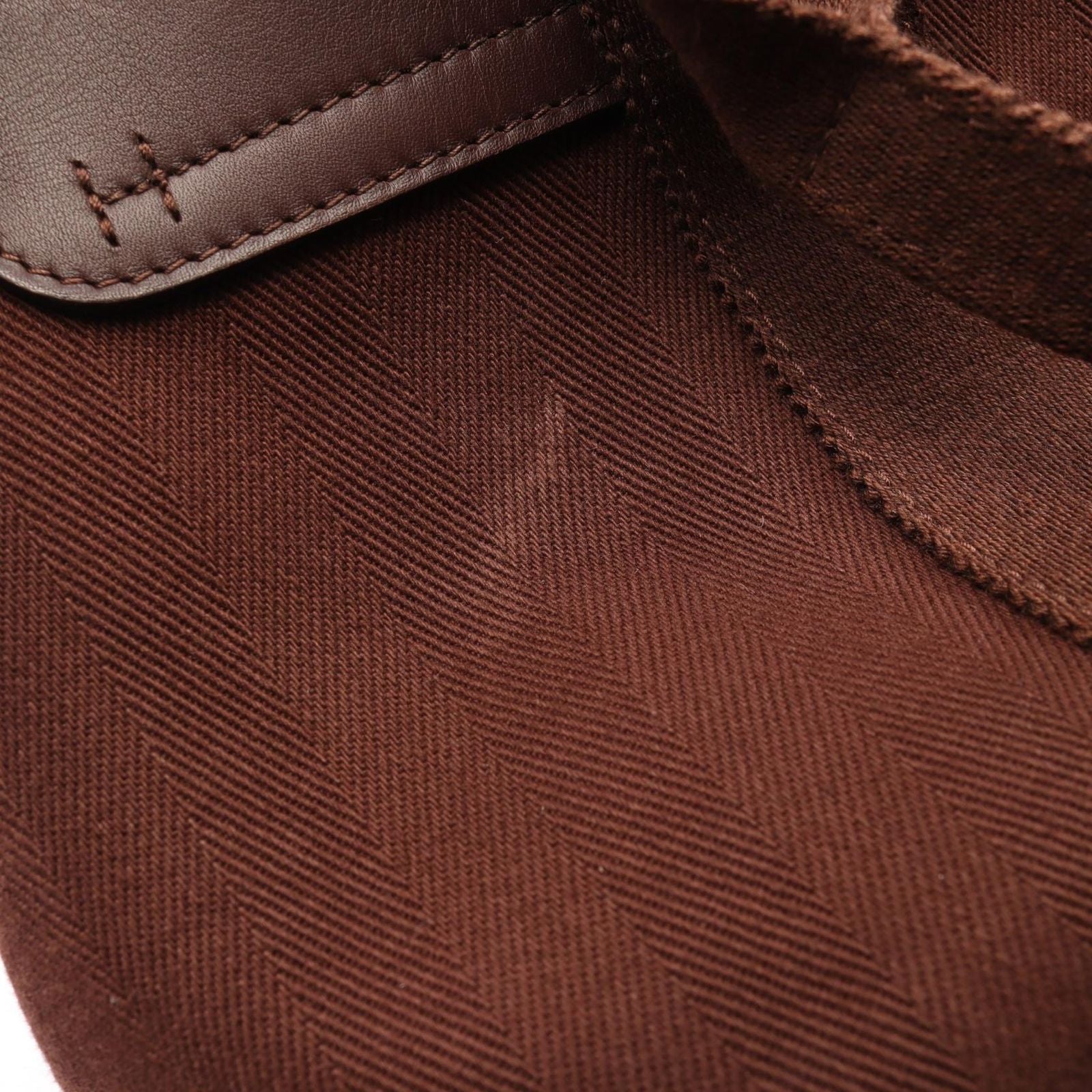 Hermes Handbag Valparaiso PM Brown Canvas Leather — view 7