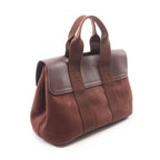 Hermes Handbag Valparaiso PM Brown Canvas Leather — view 2