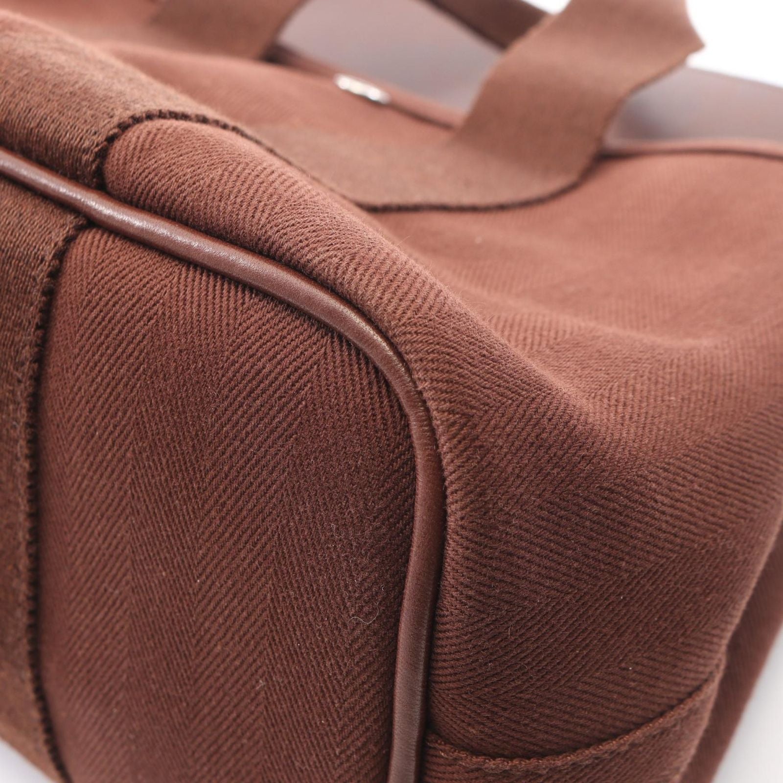 Hermes Handbag Valparaiso PM Brown Canvas Leather — view 6