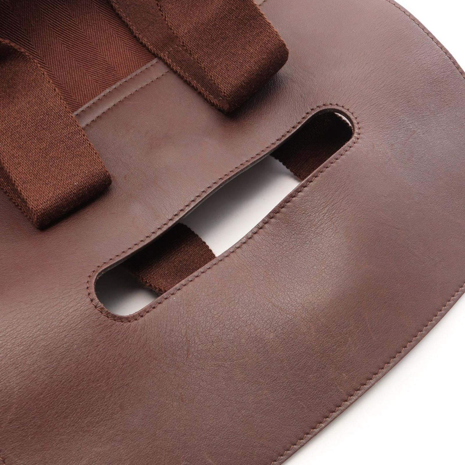 Hermes Handbag Valparaiso PM Brown Canvas Leather — view 8