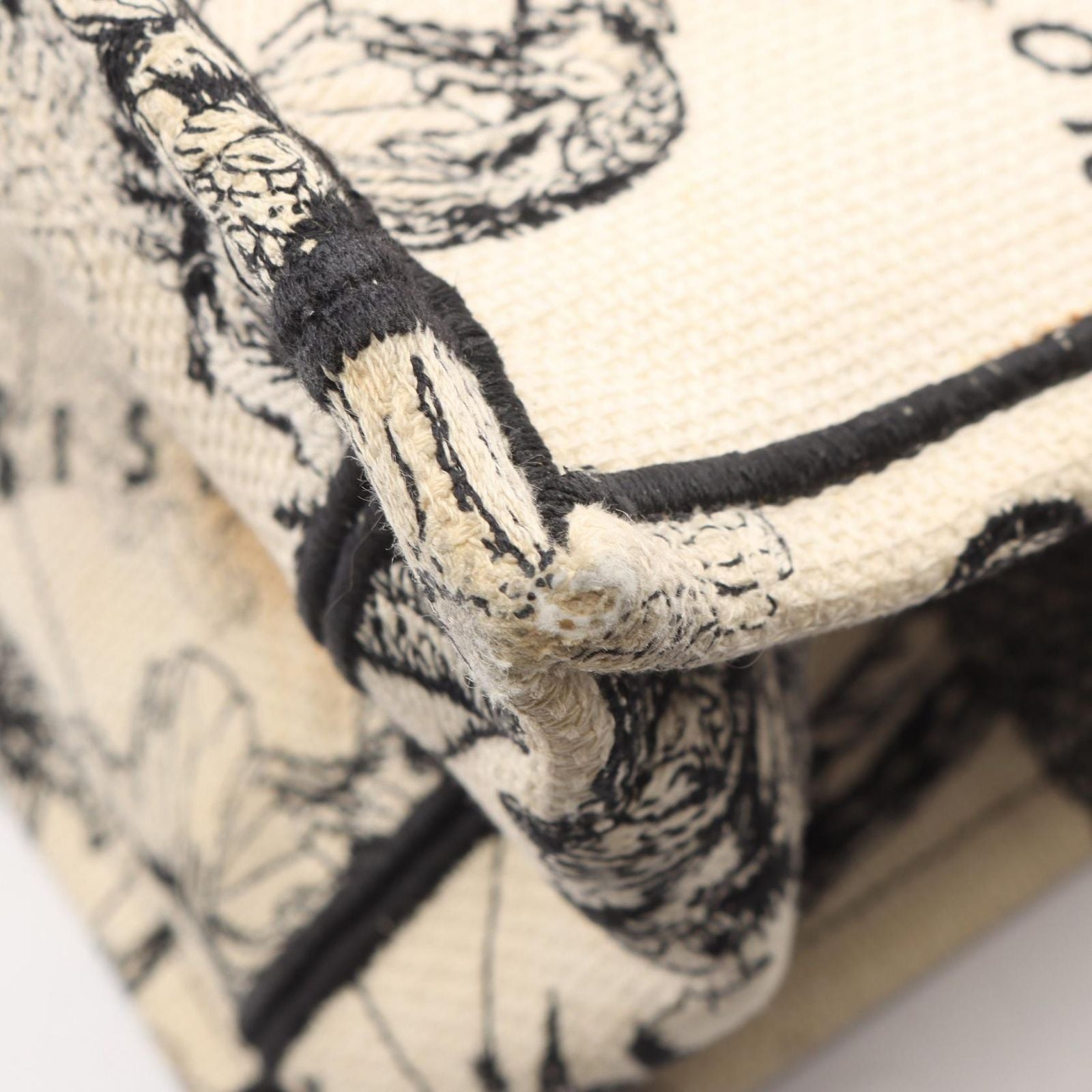 Dior Tote Bag Book Toile de Jouy Ivory Black Canvas — view 8