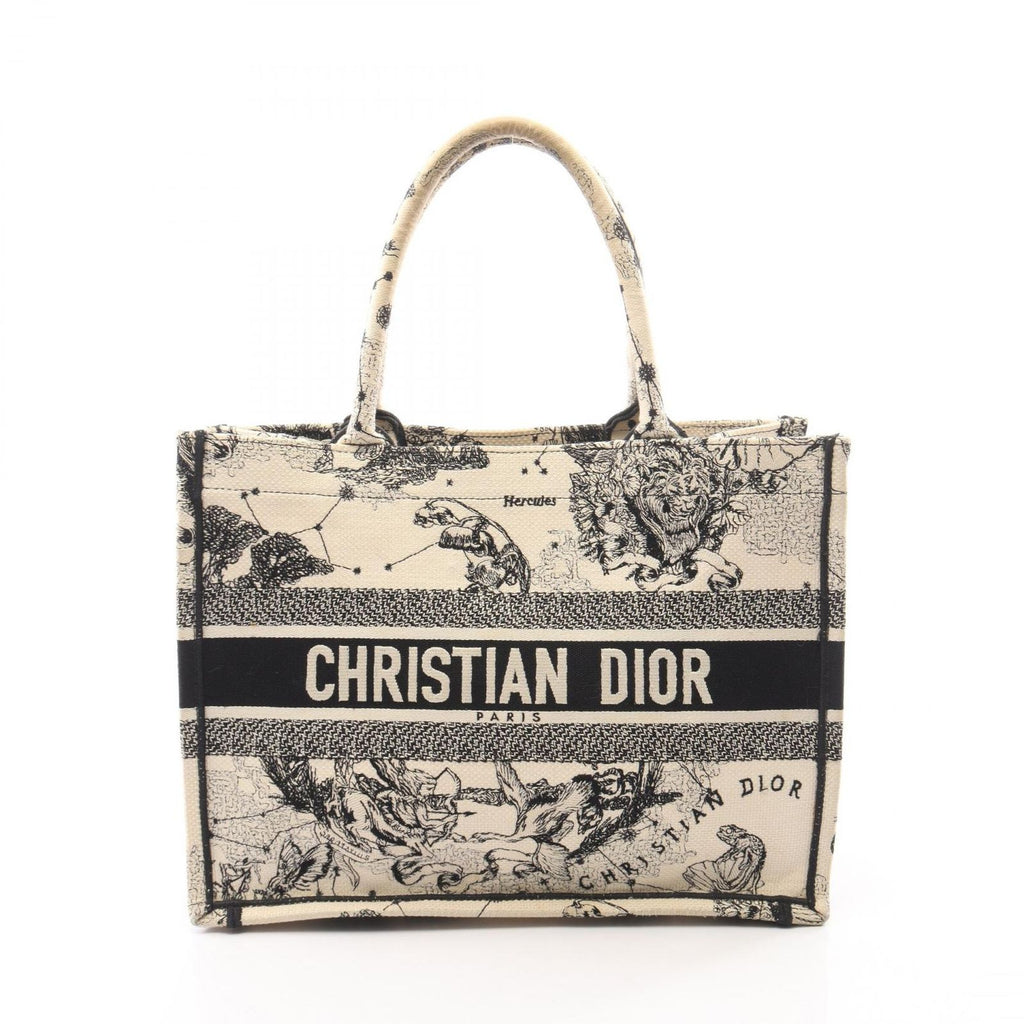 Dior Tote Bag Book Toile de Jouy Ivory Black Canvas