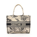 Dior Tote Bag Book Toile de Jouy Ivory Black Canvas
