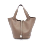 Hermes Picotin Lock MM Etoupe Leather Handbag