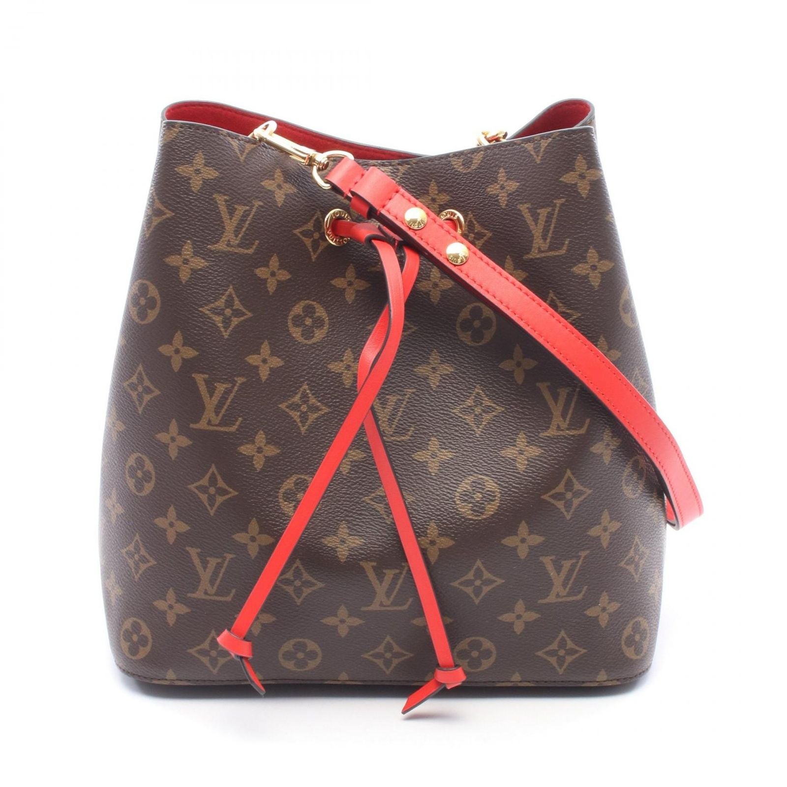Louis Vuitton Shoulder Bag Neo Noe Coquelicot Canvas Leather